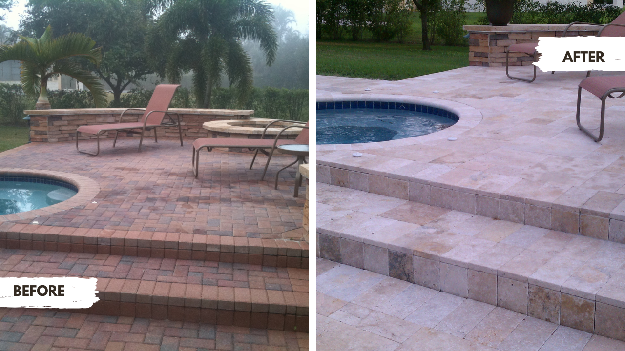 Marble pool deck transformation