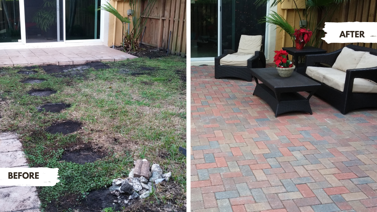 Artistic paver driveway transformation